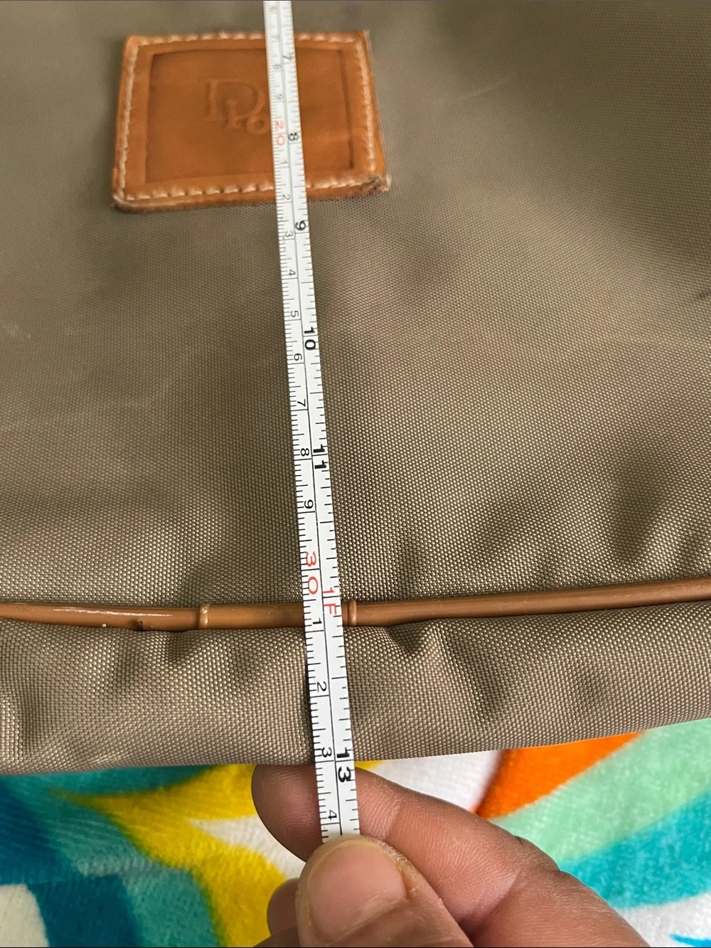 Dior Olive Messenger Bag with Tan Trim